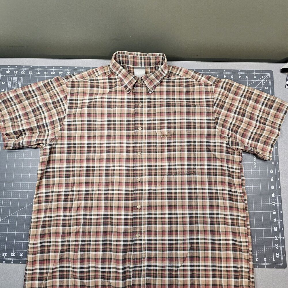 Vintage Carhartt Plaid Shirt XL Brown Loose Fit Workwear Classic 90s Dadcore